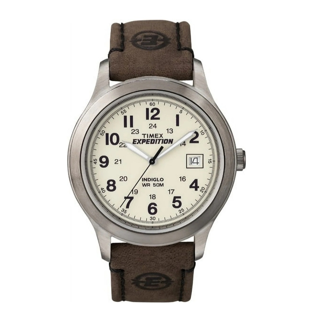 Timex Field Expedition 37mm Watch with Brown Leather Strap T49870, NEW!